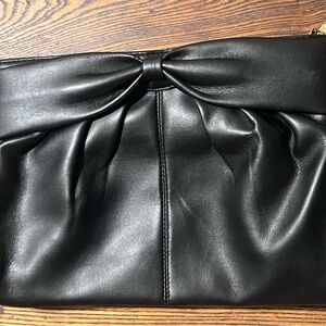 Elegant Black Clutch with Bow Detail